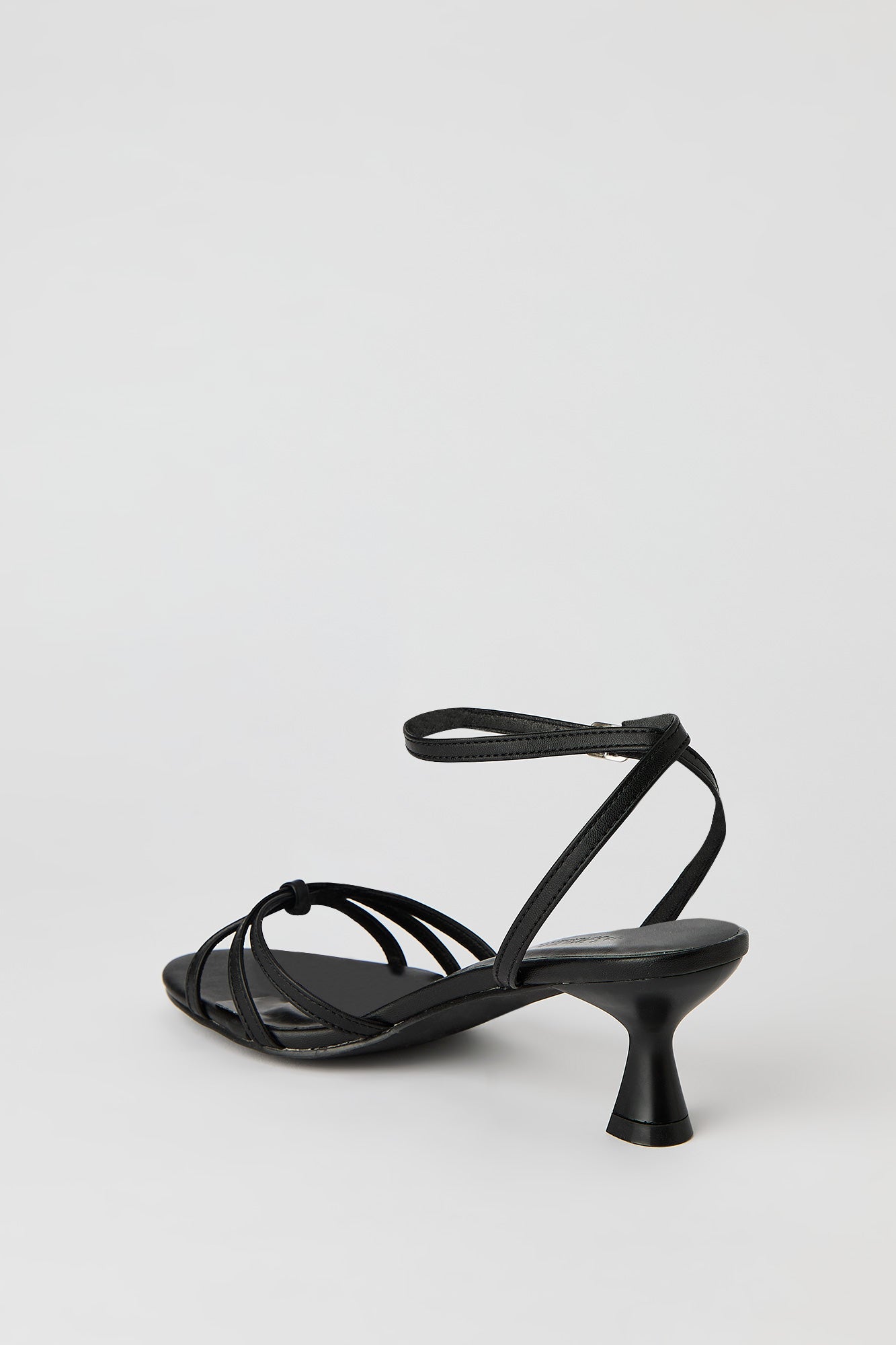 Faux Leather Strappy Kitten Heel