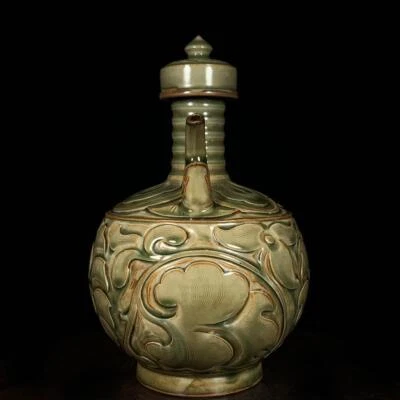 Old Chinese Song Yaozhou Yao Yaozhou Kiln Teapot w/flower CK606