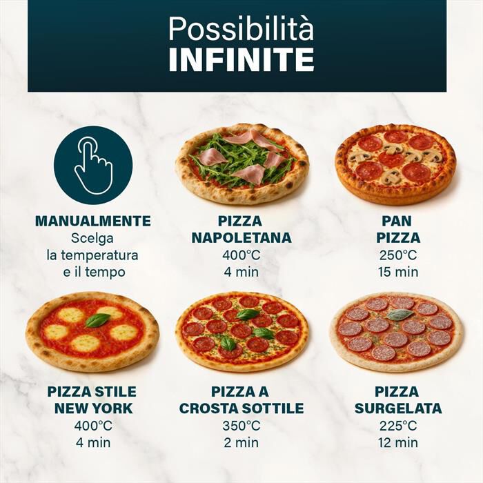 PRINCESS - 112780 - FORNO PER PIZZA PRO MAX-Nero / Metallo