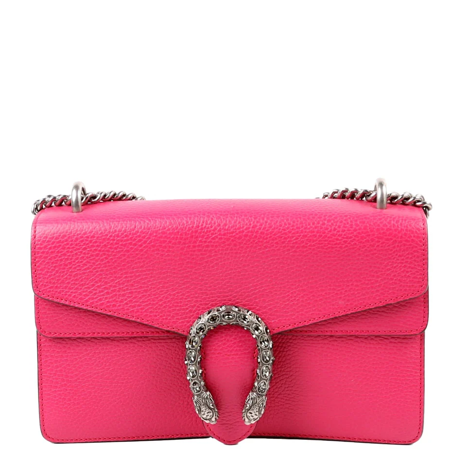 400249 Dionysus Leather Shoulder Small Pink