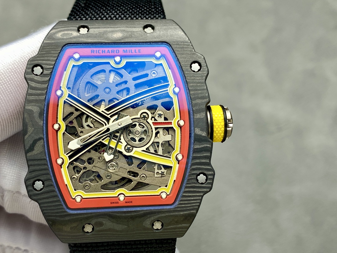【7A Quality】Best Replica Richard Mille RM67-02 Super Clone 47mm Skeleton Dial Carbon Fiber Watch