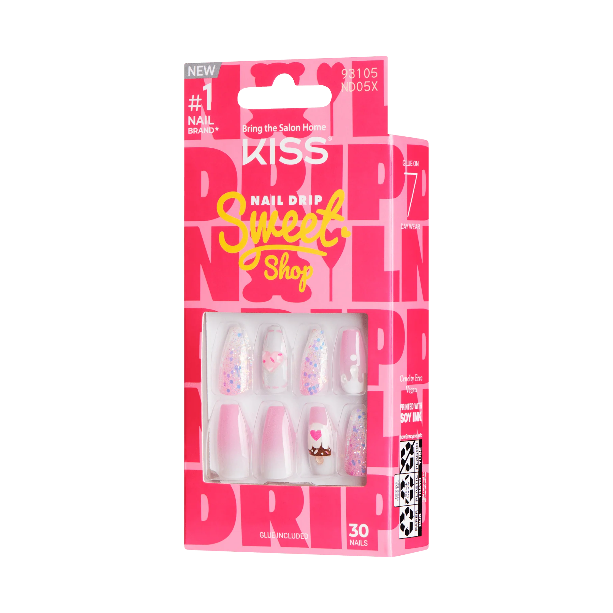KISS Nail Drip Sweet Shop Press On Glue Nails - Top Drip