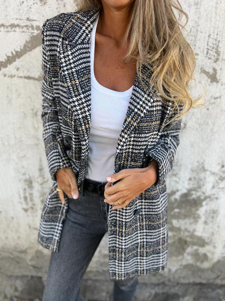 🌲 SALE🔥 Plaid Lapel Blazer Coat