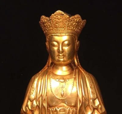 21CM Old Chinese Bronze Statue Buddha N1690