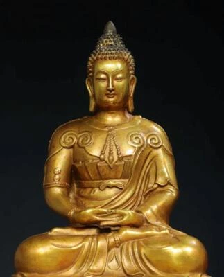 35CM Old Chinese Bronze Statue w/ Buddha N2826