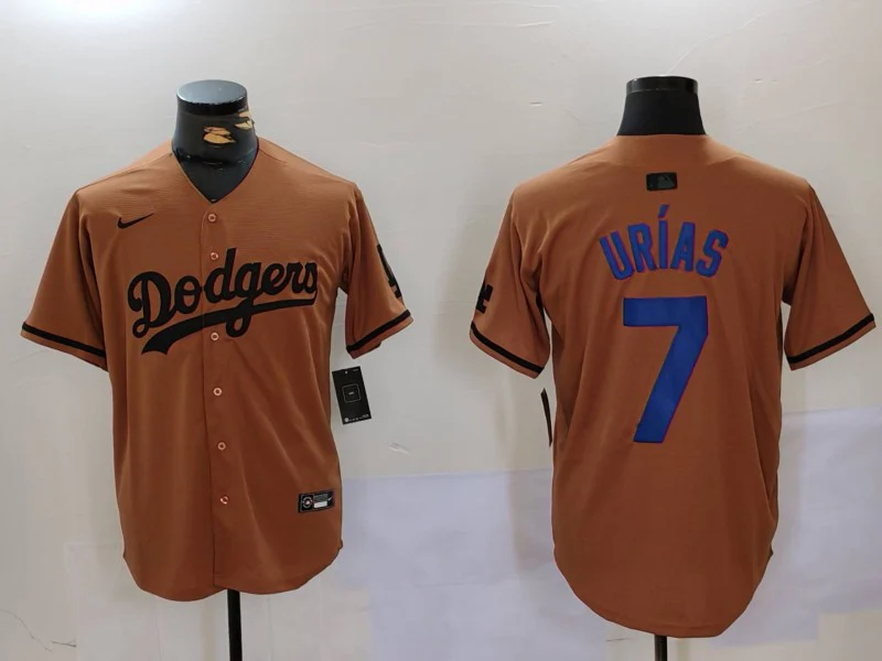 Men's Los Angeles Dodgers Julio Urias #7 Brown Replica Player Jersey