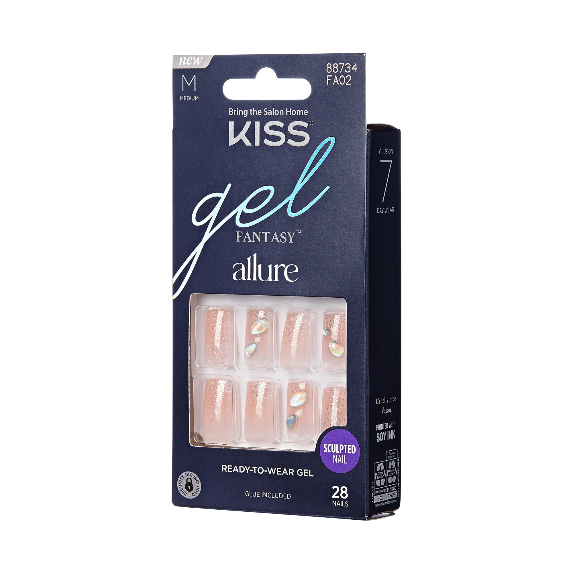 KISS Gel Fantasy Allure Press On Glue Nails - Transformation