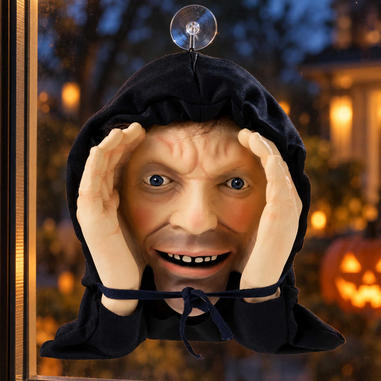 Halloween Peep-Tom Window Hanging Mask – Indoor & Outdoor Scare Decoration