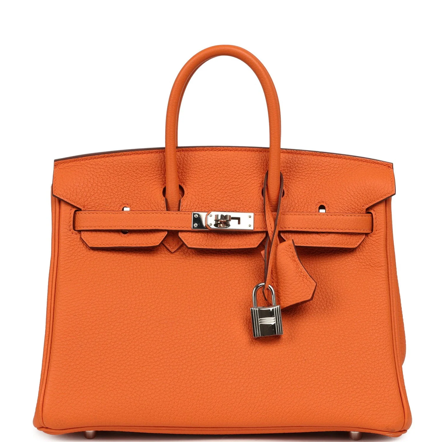 HERMÈS Birkin 25 Orange Togo Palladium Hardware