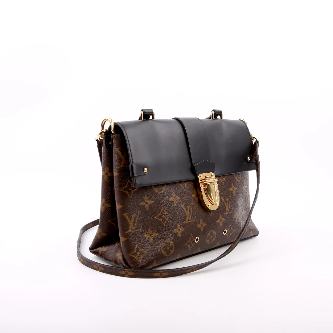 LOUIS VUITTON One Handle Flap Bag MM Monogram Black