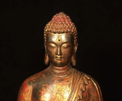 27CM Old Chinese Bronze Statue Buddha N1653