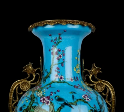 50CM Kangxi Signed Old Chinese Famille Rose Vase w/flower N3958