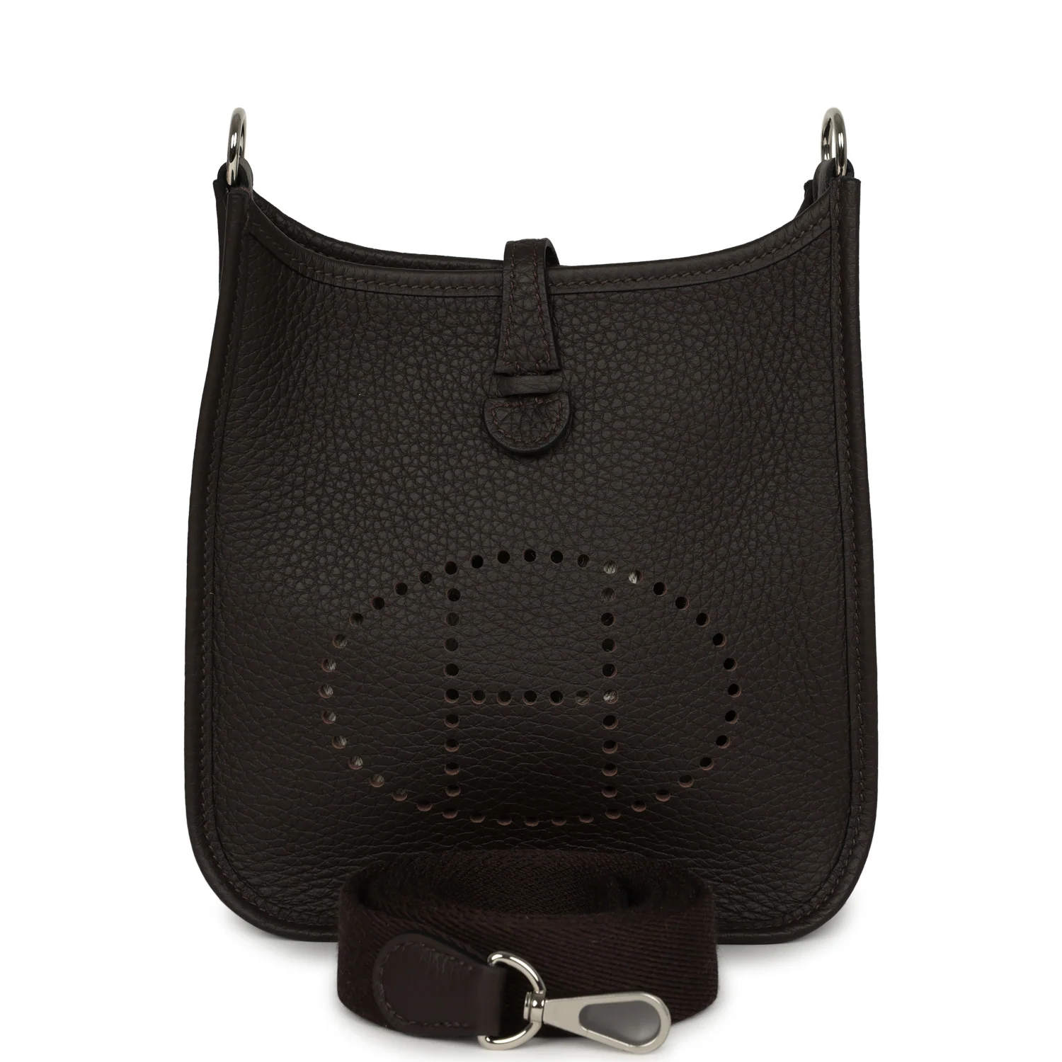 HERMÈS Evelyne TPM Bai Brun Clemence Palladium Hardware