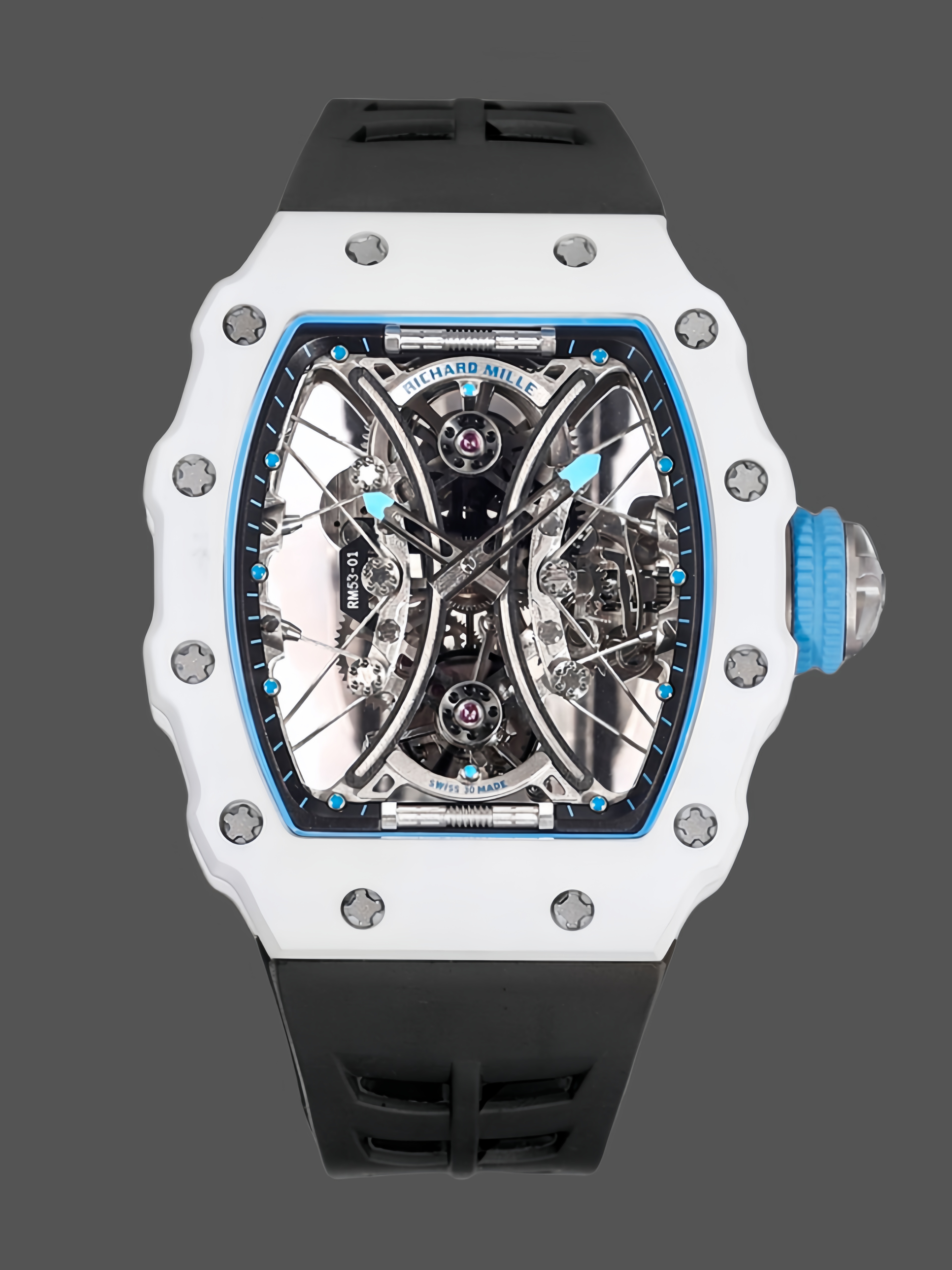 【7A Quality】Richard Mille RM053-01 Pablo MacDonough Skeleton Dial Black Rubber Strap