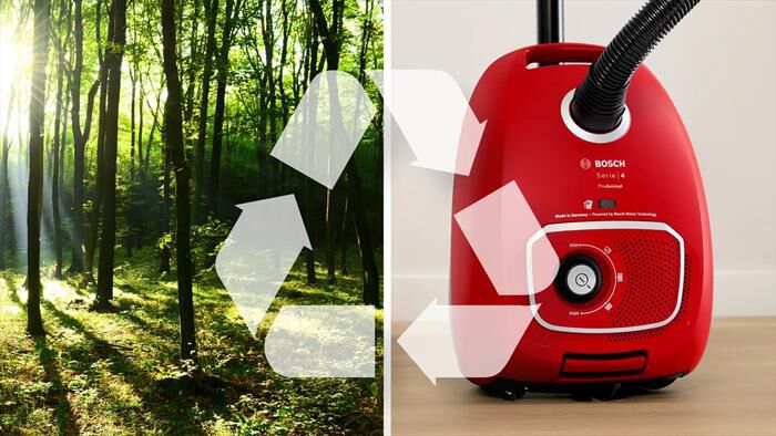 BOSCH - Aspirapolvere a traino BGB41PET1-Nero, Rosso