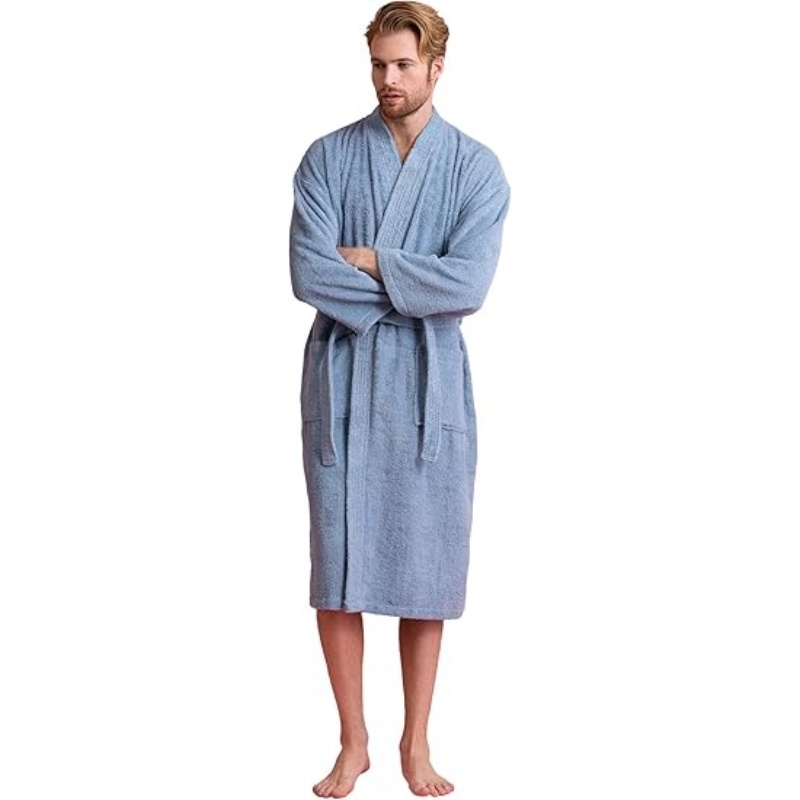Men's Turkish Terry Kimono Style Bathrobe