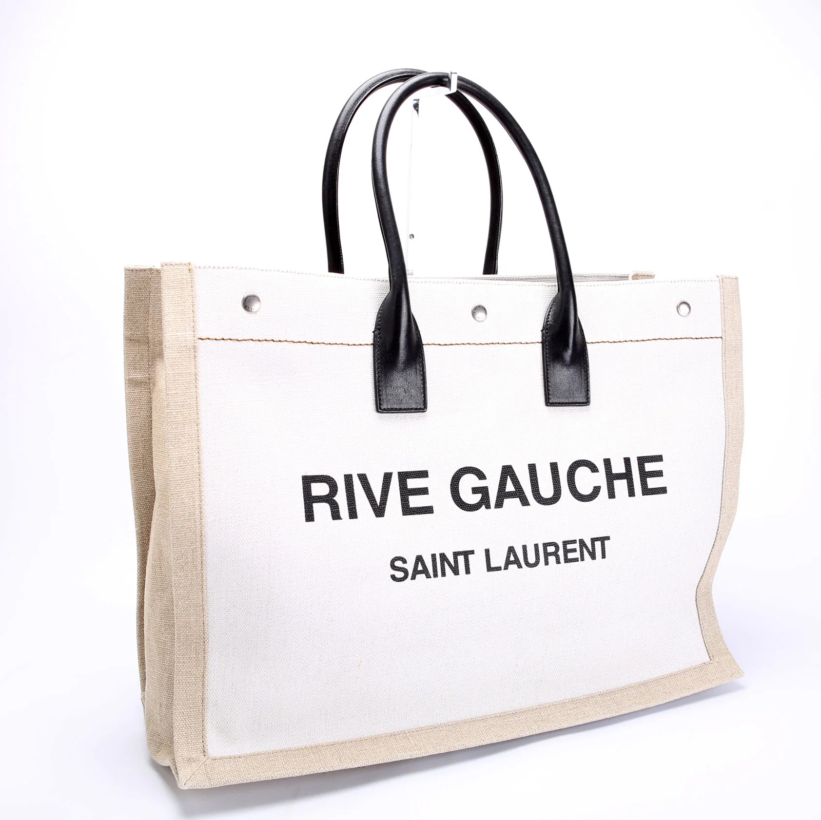 SAINT LAURENT Rive Gauche Canvas Tote Bag