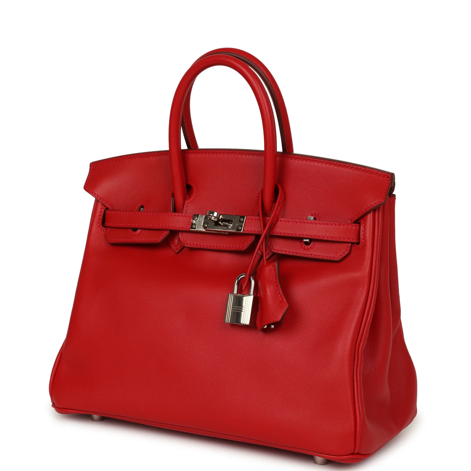 Hermes Birkin 25 Vermillion Swift Palladium Hardware