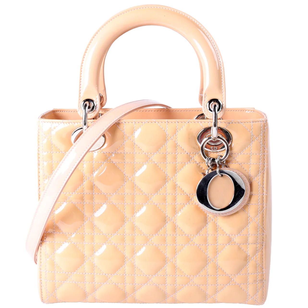 DIOR Lady Dior Medium Patent Beige