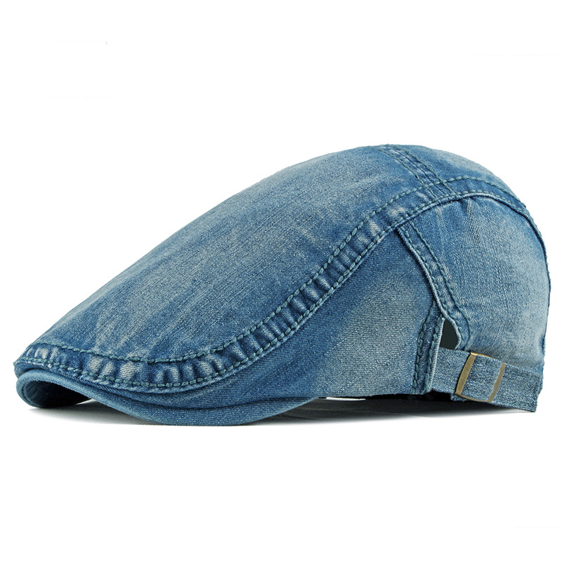 Men's Casual Ajustable Washed Denim Beret