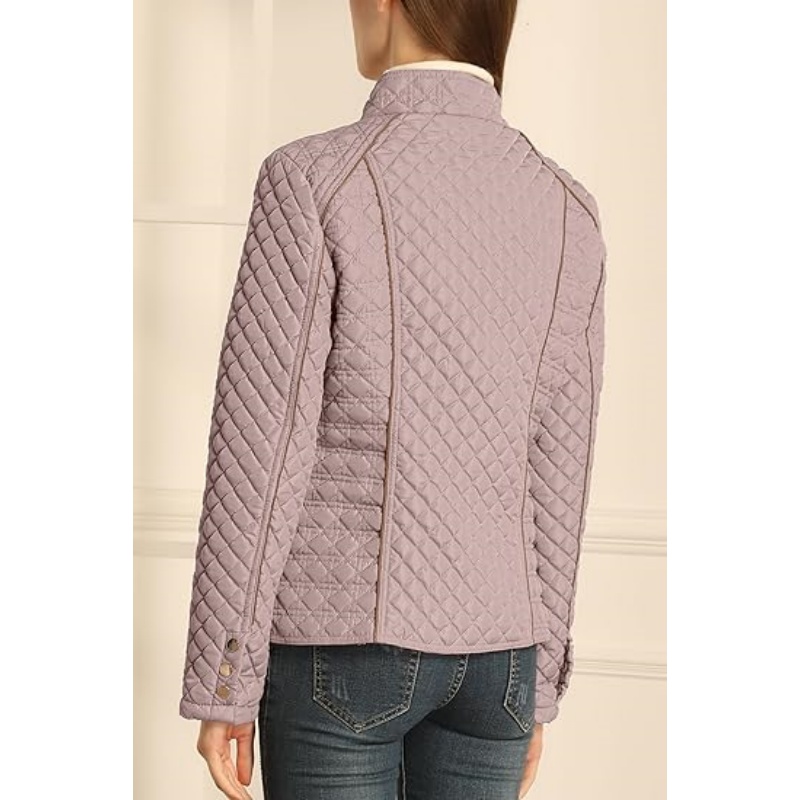 Women's Stand Collar Lightweight Quilted Puffer Jacket