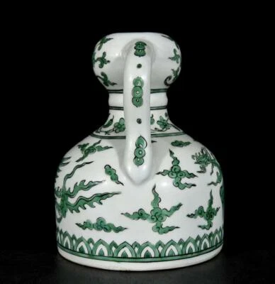 Yongle Signed Old Chinese Green Color Vase W/phoenix N3500