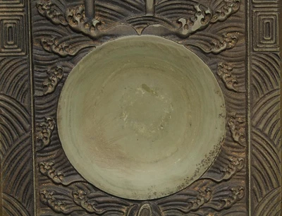 Signed Old Rare Chinese Duan Stone Both Craved Inkstone w/fish