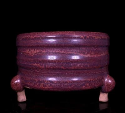 Old Chinese Song Jun Yao Jun Kiln Incense Burner w/feet CK542