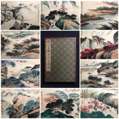 Guan Shanyue Signed Chinese Hand Painted Calligraphy Scroll w/landscape N2694