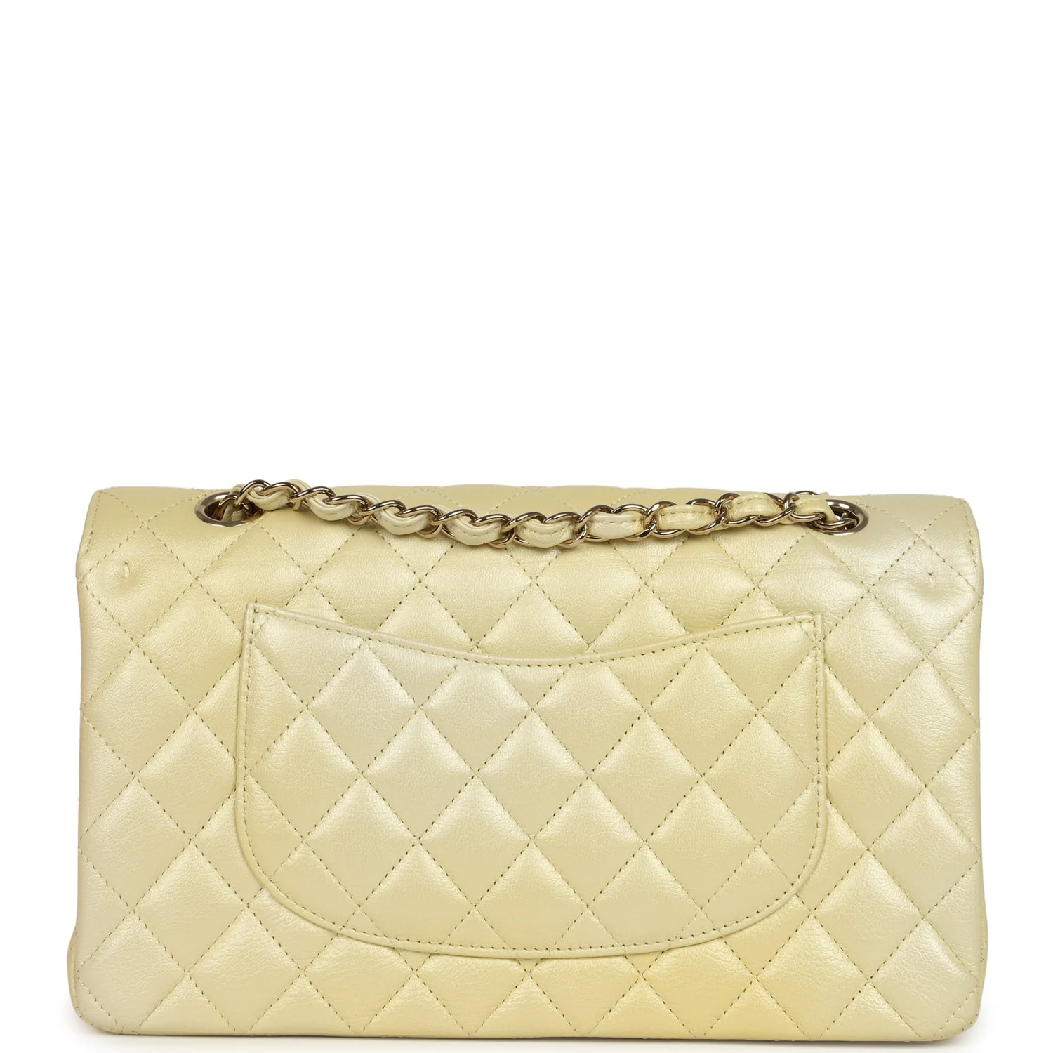 Chanel Medium Classic Double Flap Ombre Yellow Pearly Goatskin Gold Hardware