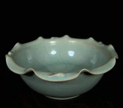 Old Chinese Ru Yao Ru Kiln Brush Washer w/flower CK743