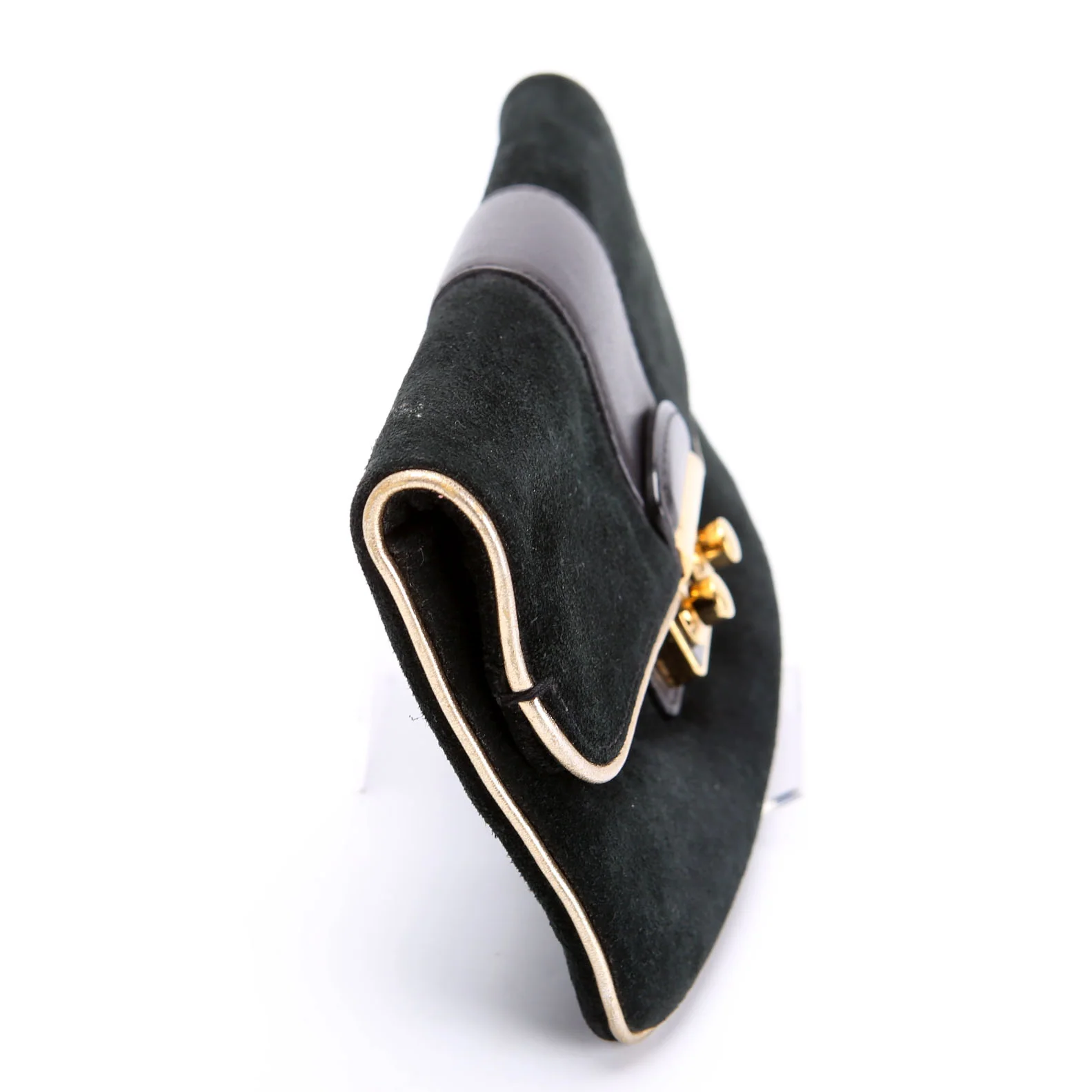 LOUIS VUITTON Sofia Coppola Suede Slim Clutch MM Black