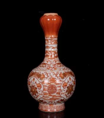Qianlong Signed Old Chinese Famille Rose Gilding Vase W/ flower N216