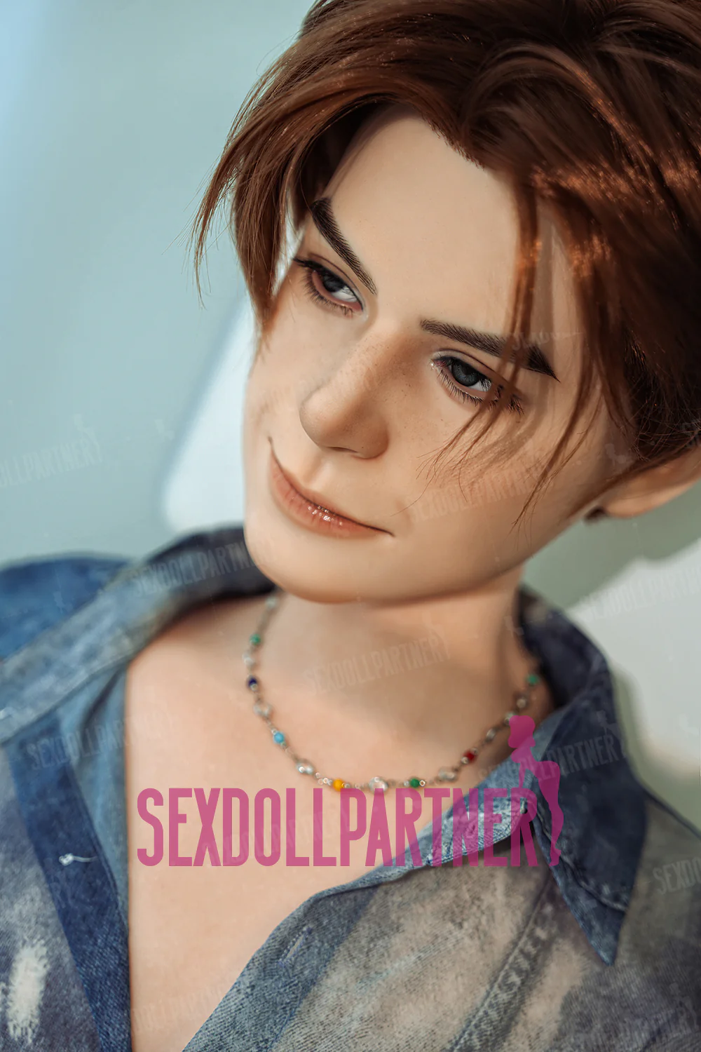 Andrew 5ft25/ 160cm L1 Head Full Silicone Cute Femboy Real-Size Male Sex Doll With Auto-thrusting Dildo