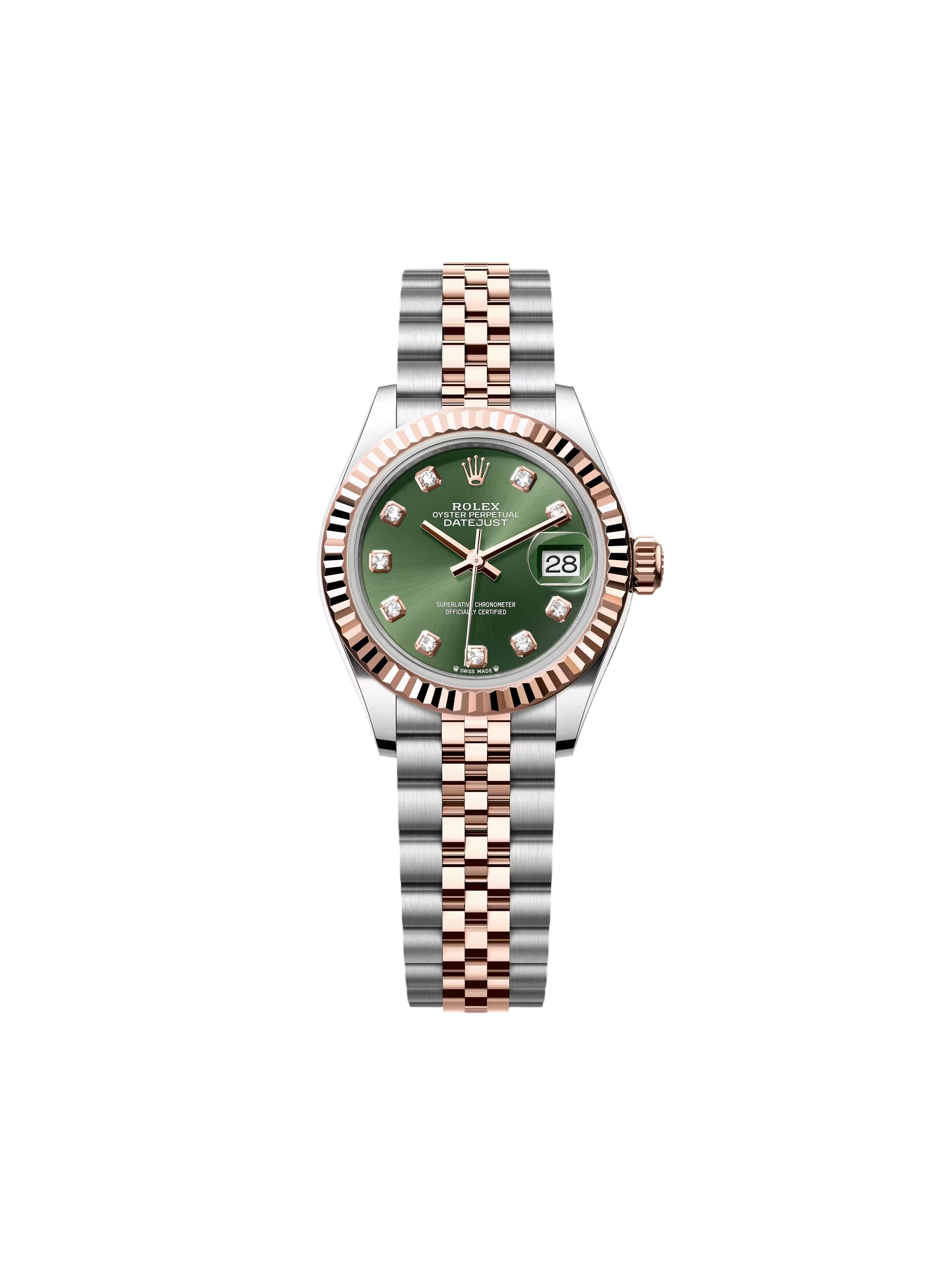 RLX Lady-Datejust 31mm 279171 Green Diamond Oyster Stainless Steel and Rose Gold