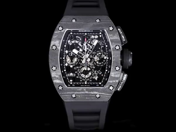 【7A Quality】Replica Richard Mille RM 11 Super Clone: Double Time Flyback Black Ceramic