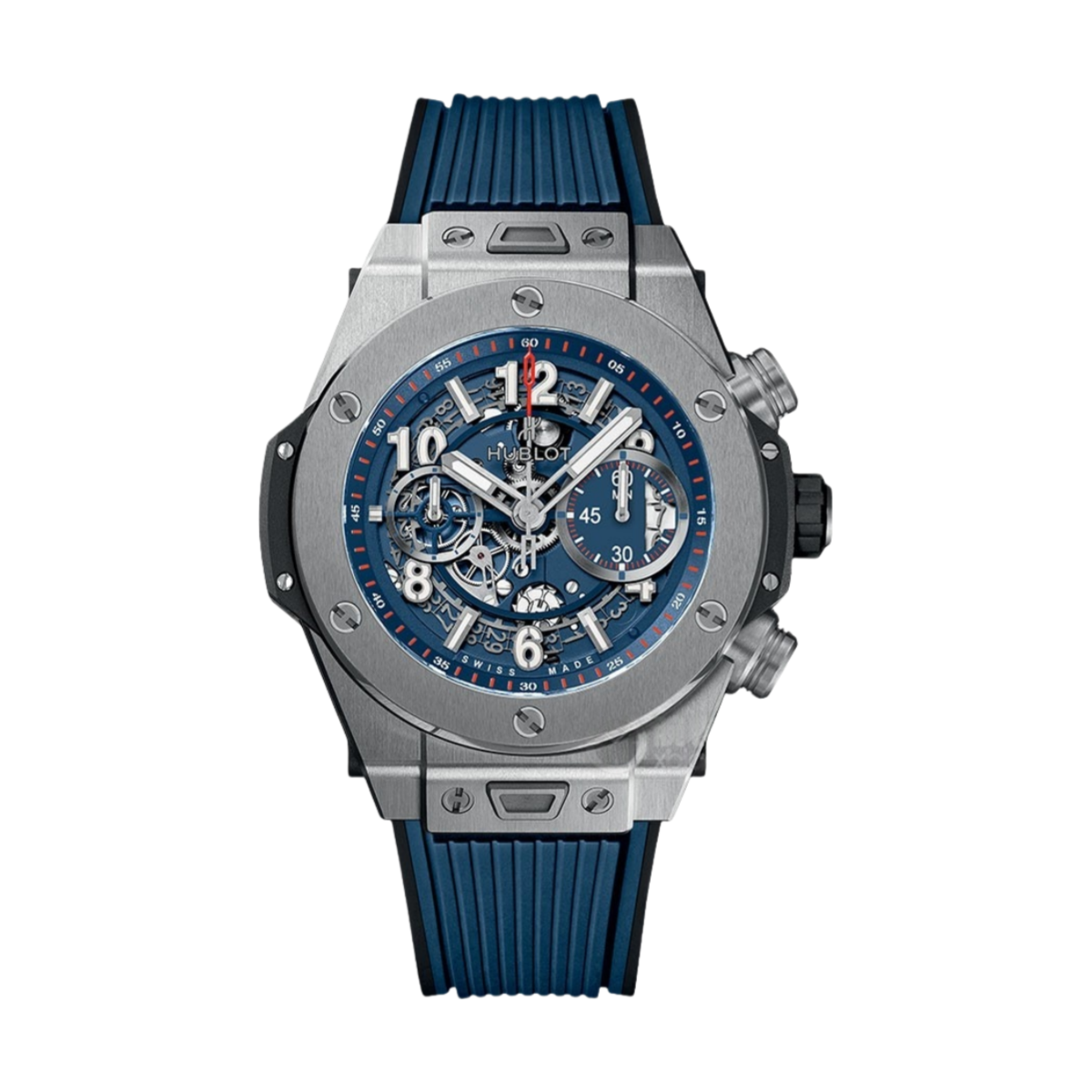 Hublot  Big Bang Unico Titanium Blue Flyback Chronograph Men's Watch 45mm 411.NX.5179.RX