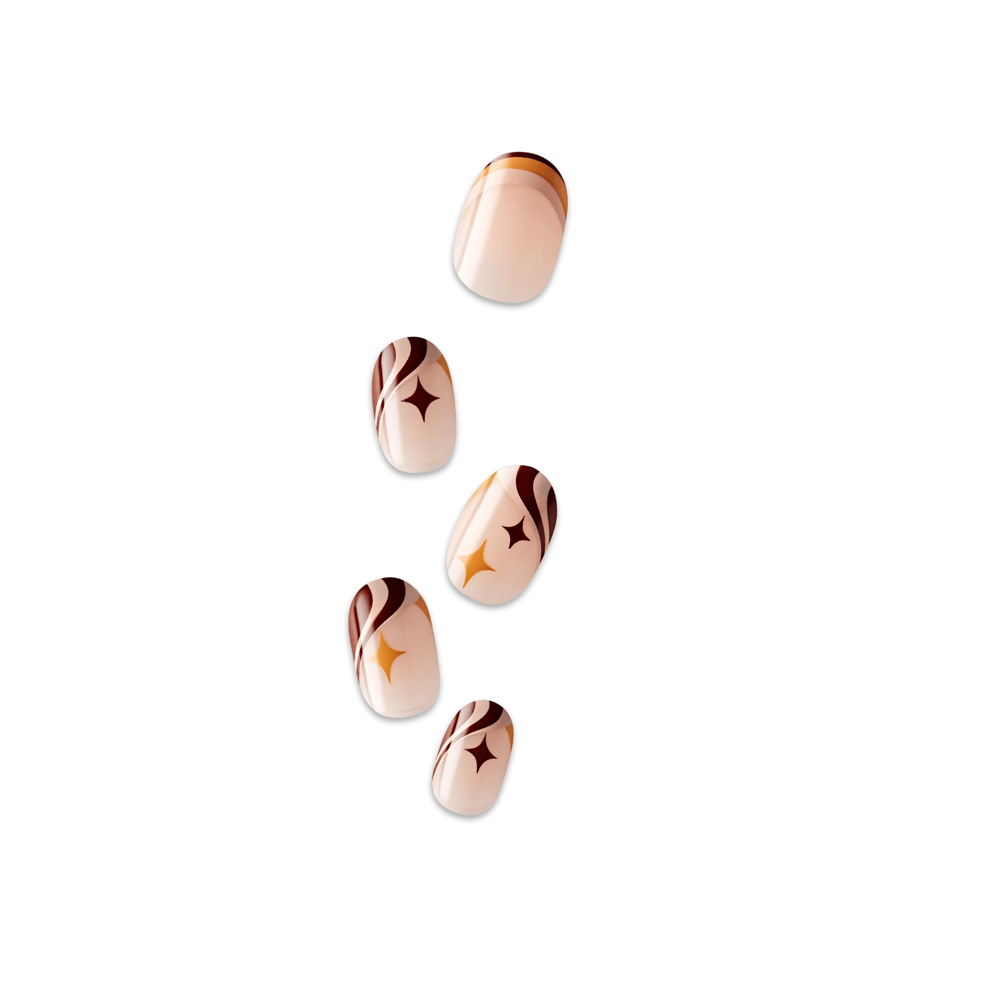 imPRESS Design Press On Nails - Cappuccino  Swirls