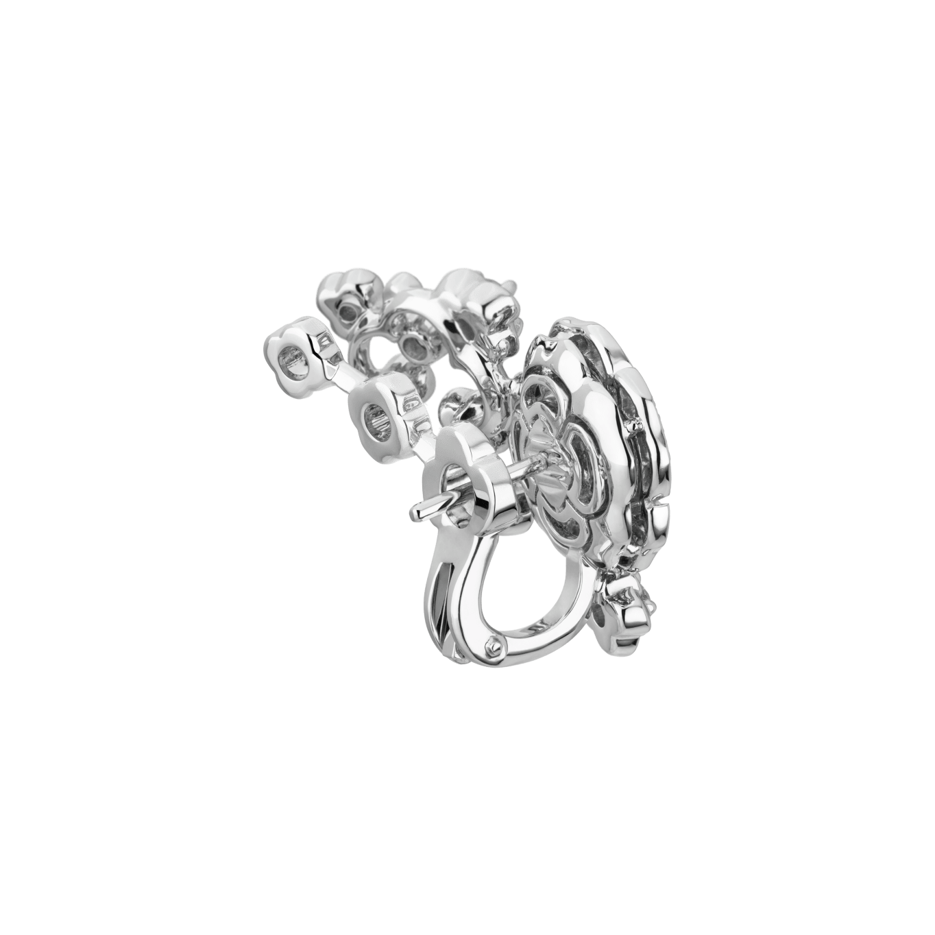 Bouton de Camélia crawling earrings