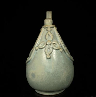 Old Chinese Song Ru Yao Ru Kiln Tiliang Teapot w/flower CK686