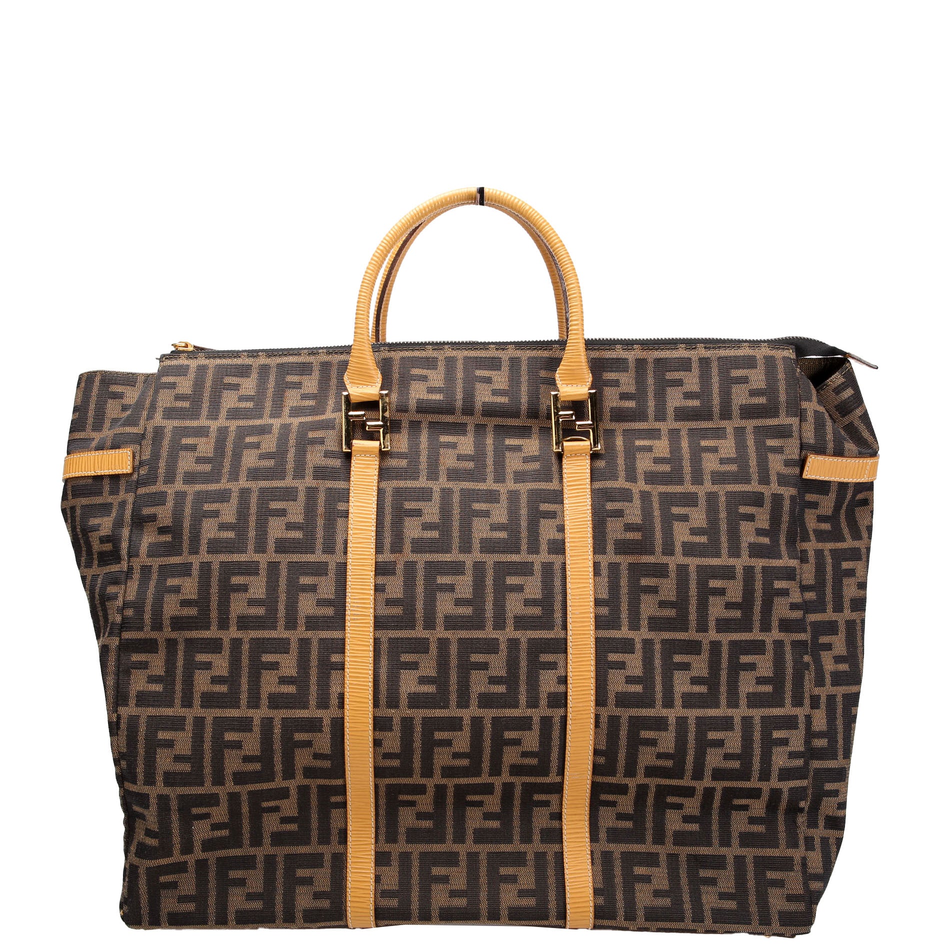 FENDI Zucca Canvas Travel Tote Brown