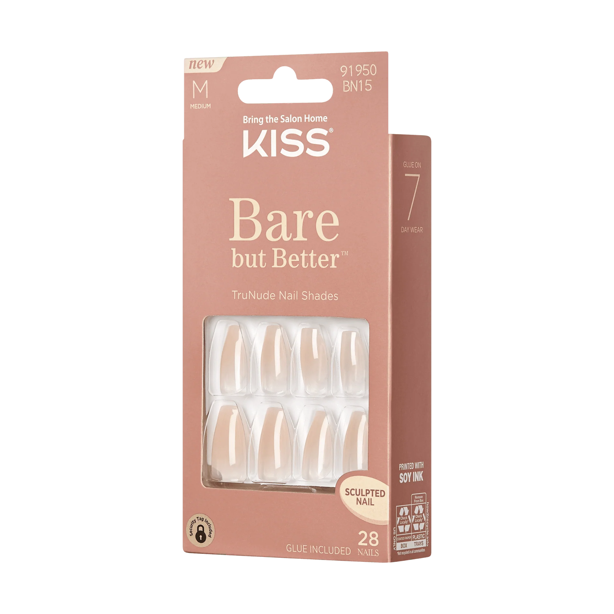 KISS Bare but Better Press On Glue Nails - Embrace It