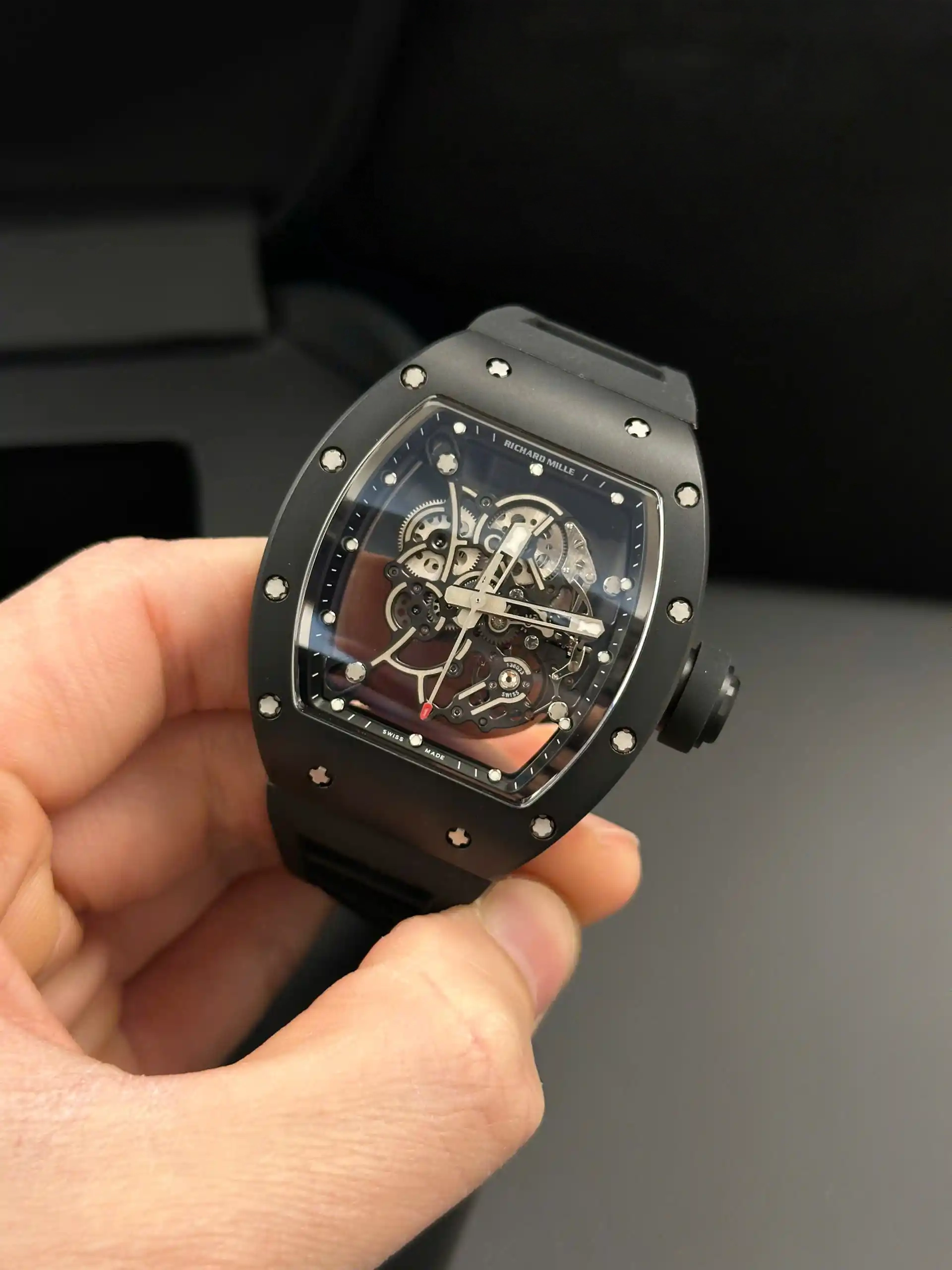 【7A Quality】Richard Mille RM055 Manual Winding Bubba Watson 42mm Black Ceramic Replica – Top Quality Version