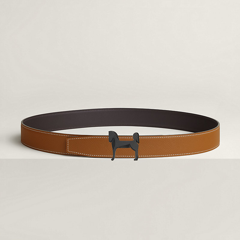 Panache Zebre belt buckle & Reversible leather strap 32 mm