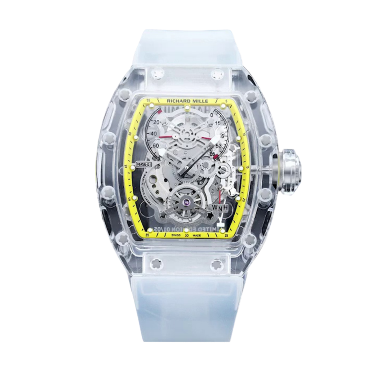 【7A Quality】Best Swiss Replica Richard Mille RM56-01 Transparent Glass Case Watch – AAA Skeleton Dial