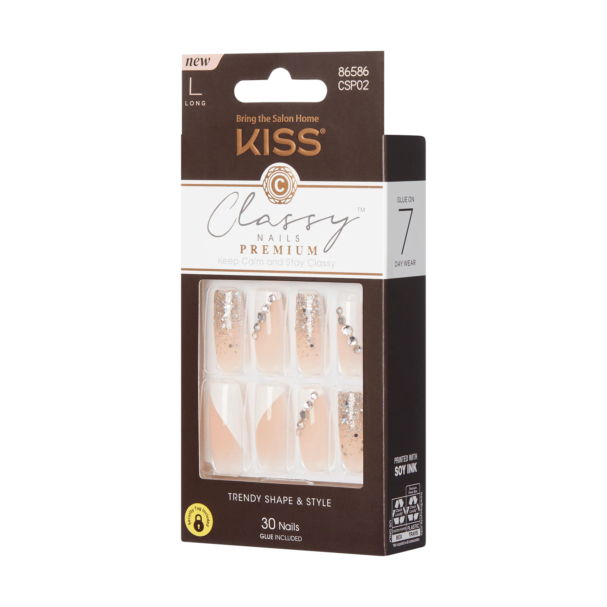 KISS Classy Premium Press On Glue Nails - Gorgeous