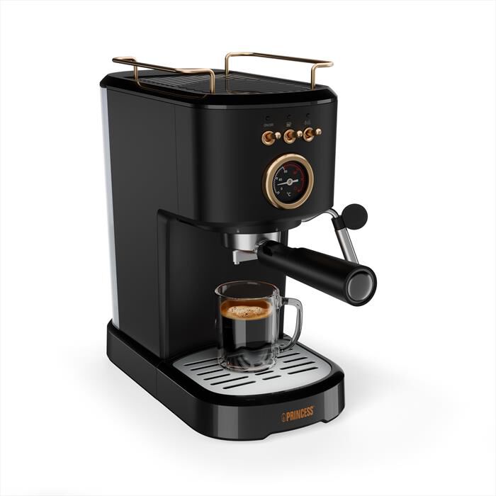 PRINCESS - MACCHINA CAFFE' ESPRESSO 3 IN 1-Nero / Acciaio-Plastica
