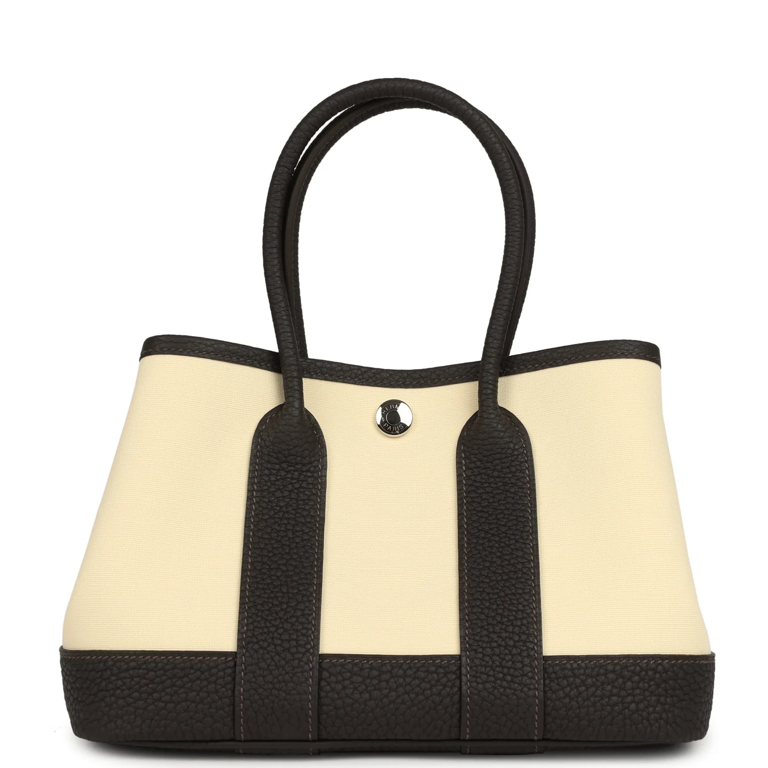 Hermes Garden Party Neo 23 Vanille Toile Officier Canvas and Bai Brun Negonda Palladium Hardware