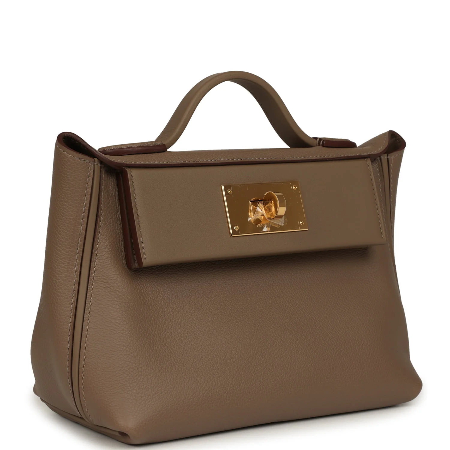 Hermes Mini 24/24 Bag Etoupe Evercolor and Swift Gold Hardware