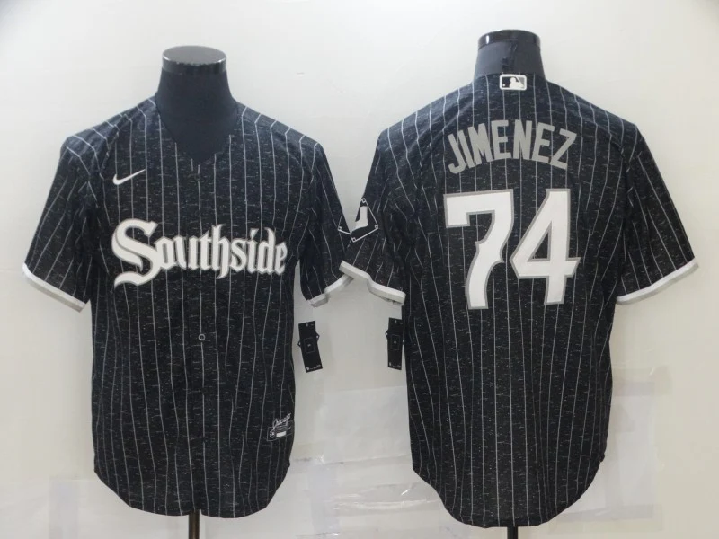 Men's Chicago White Sox Eloy Jimenez #74 Black Replica Player Jersey
